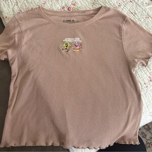 Nickelodeon Beige Embroidered SpongeBob T-Shirt